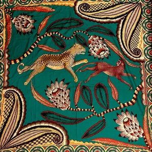 Hermès Cashmere and Silk "The Savana Dance" Scarf